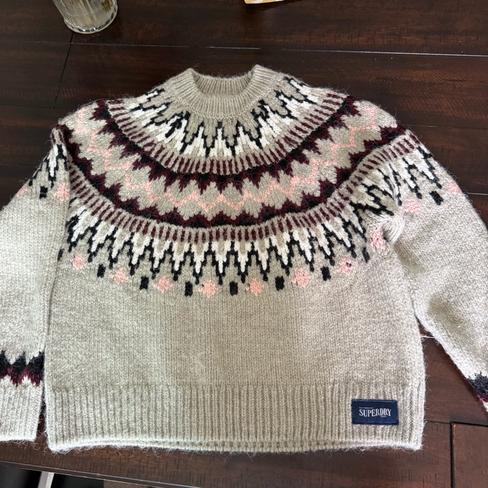 Superdry Cream Crew Neck Sweater